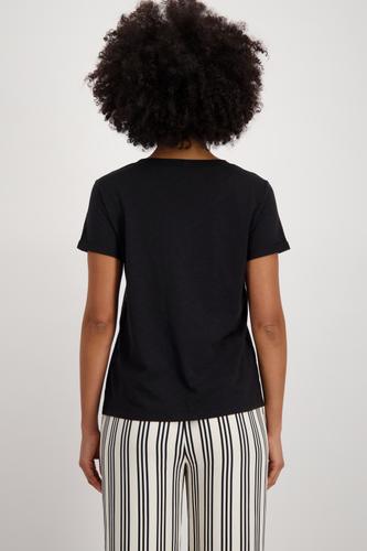 T-Shirt mit Schmuckschrift 36 - Schwarz