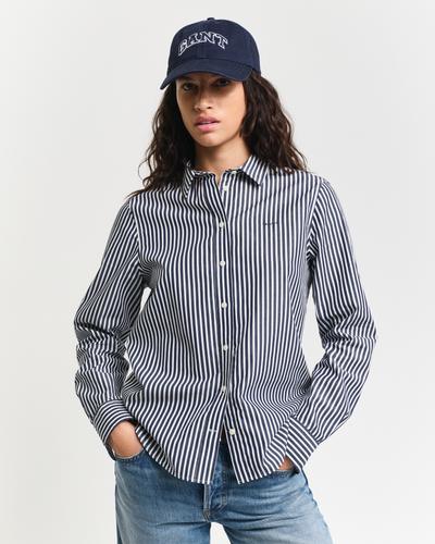 Regular Fit Popeline Bluse mit Streifen 36 - Classic Blue