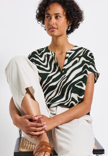 Bluse mit Zebra-Muster 36 - Pine Grove Green
