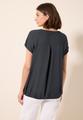 Kurzarmbluse in Unifarbe L - Volcanic Grey