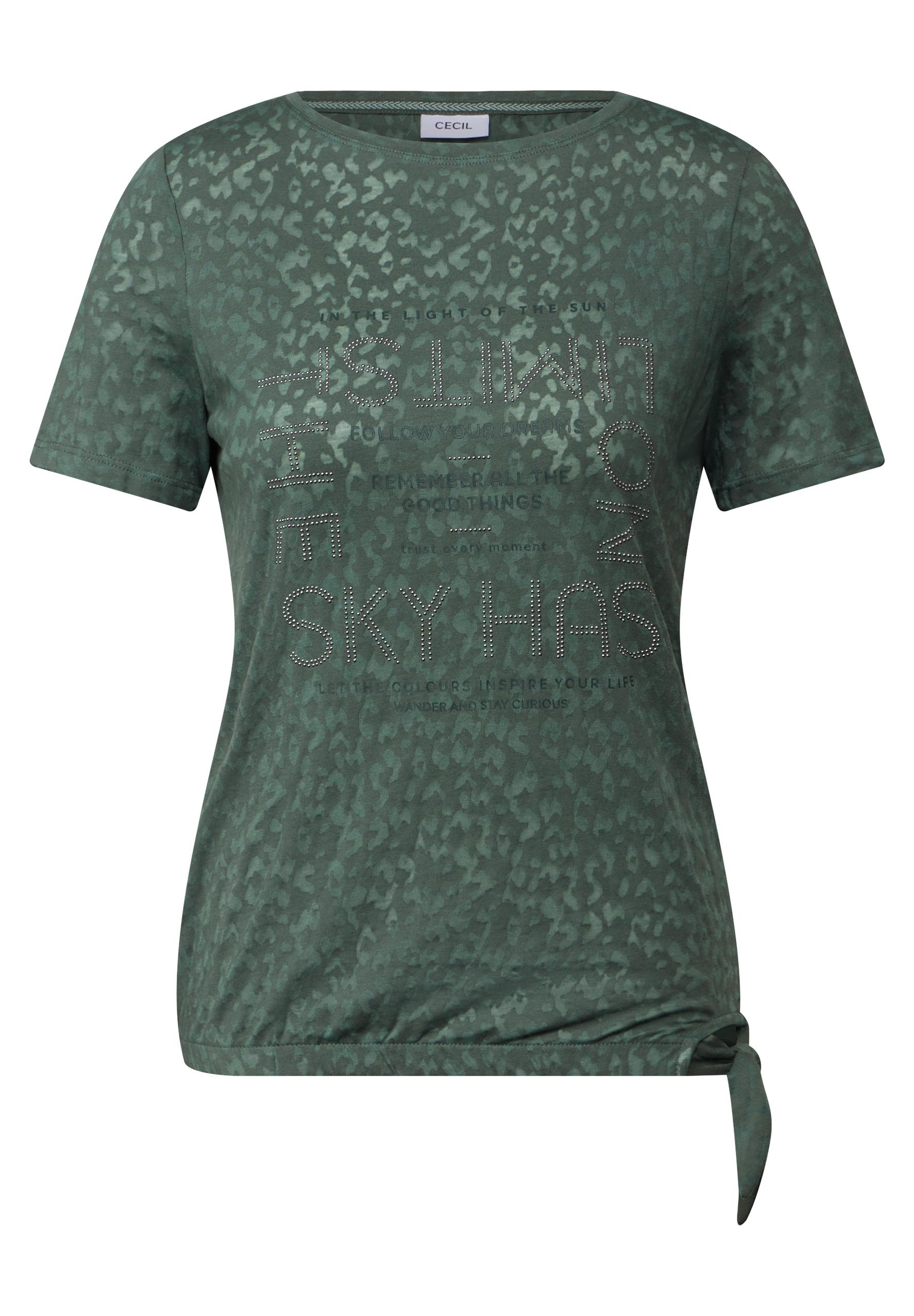 T-Shirt mit Schmucksteinen S - Dark Balmy Khaki