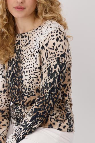 Shirt mit Leomuster 36 - Creamy Beige Gemustert
