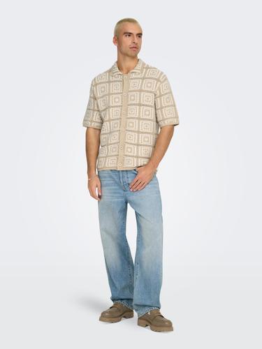 ONSBART RLX 5 SS SHIRT KNIT NOOS L Locker geschnitten - Silver Lining