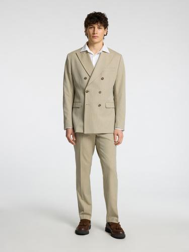 SLHSLIM-PETER SAND PINSTRIPE PEAK BLZ 54 Slim Fit - Sand