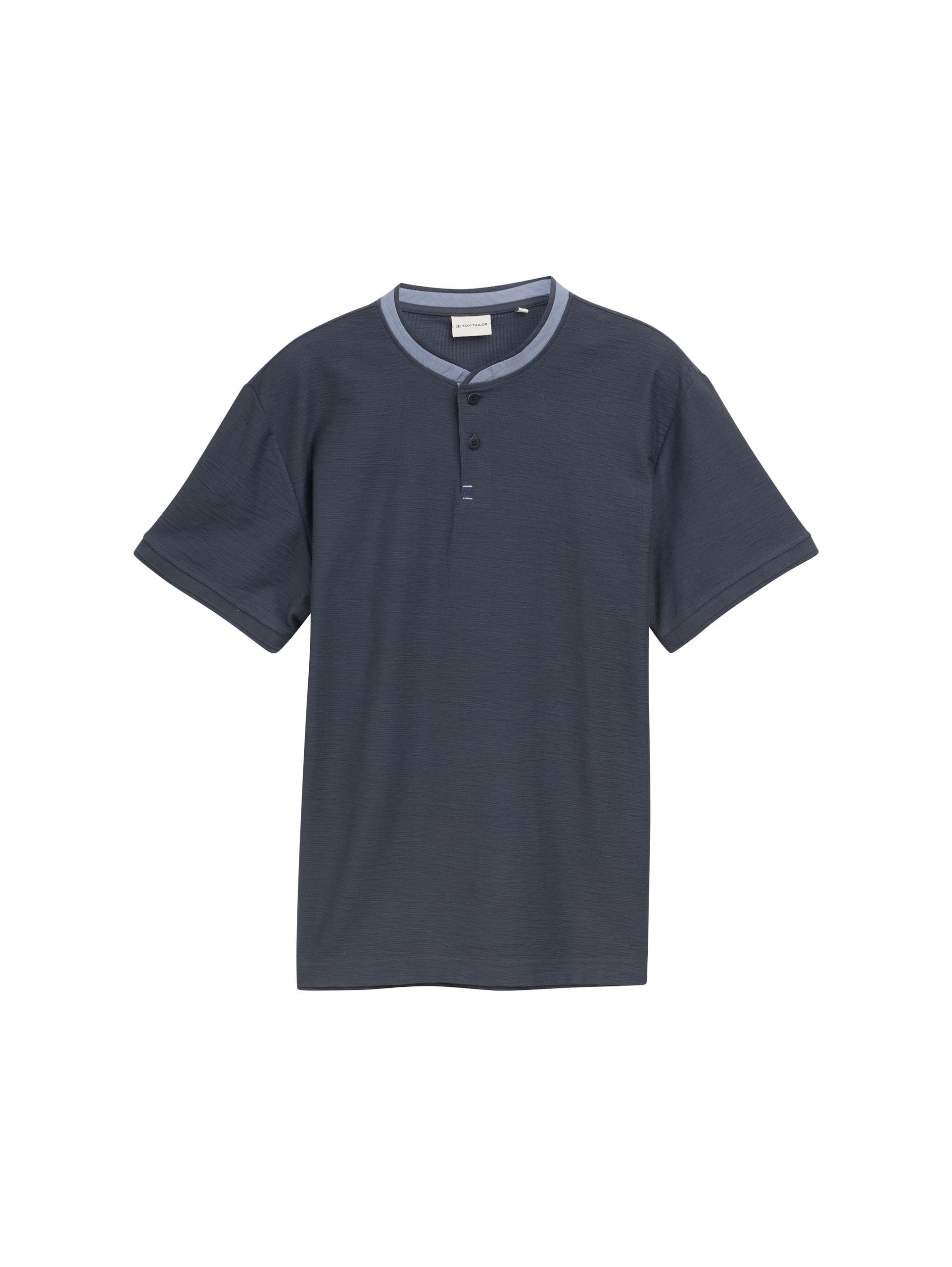 Poloshirt mit Stehkragen XL Regular Fit - Blueish Grey
