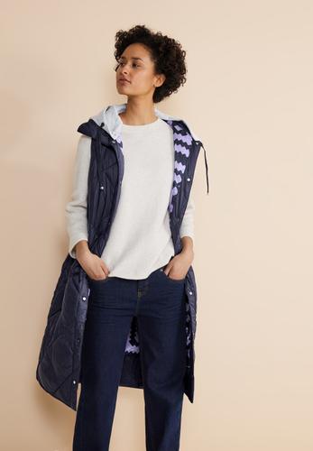 Gesteppte Long Weste Blau 40