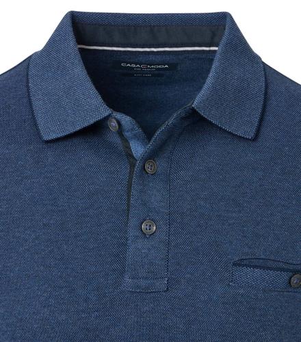 Polo-Shirt Langarm gestreift M - Blau