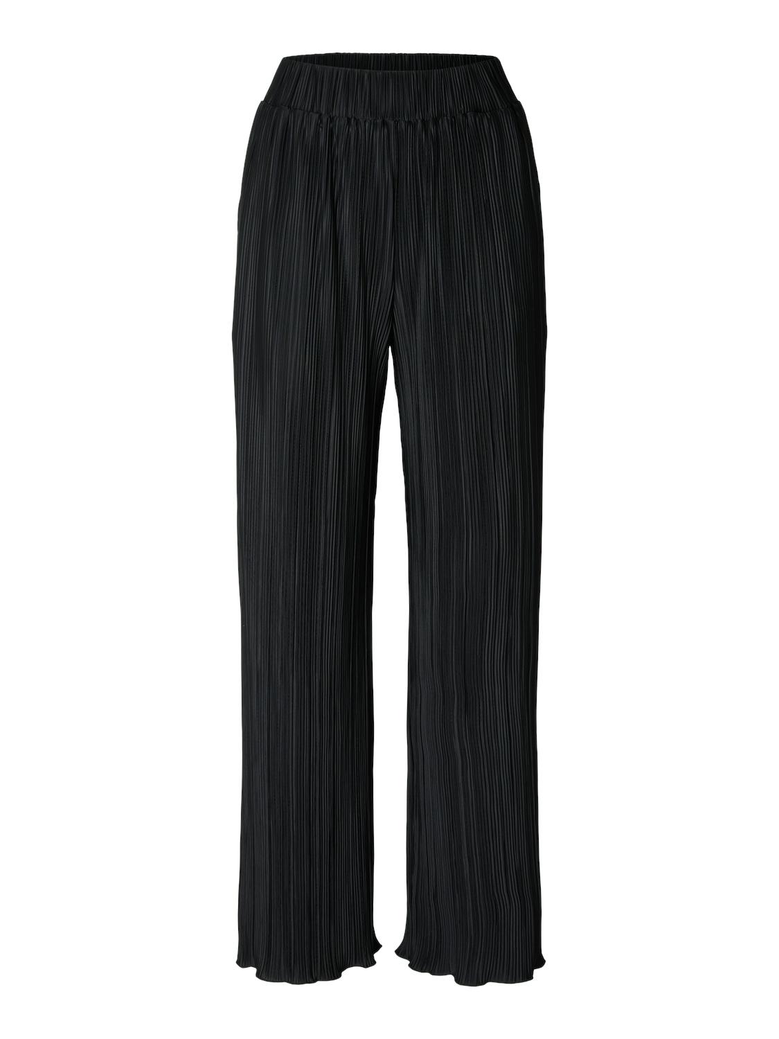 SLFELLIE HW PLISSE PANT XS Normal geschnitten - Black