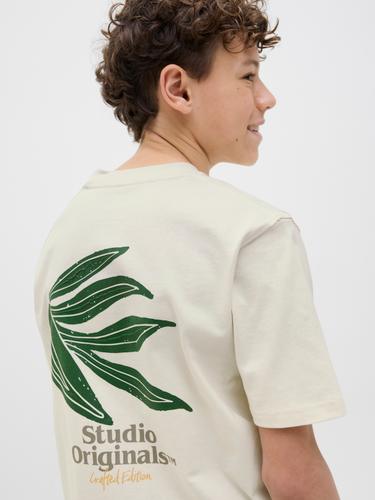 JORPAROS ELEMENT BACK TEE SS CREW JNR 152 Locker geschnitten - Antique White