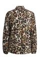 Ruffle Neck Blouse L - Choco Print