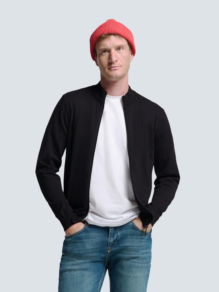 Cardigan 2 Coloured Melange Schwarz L
