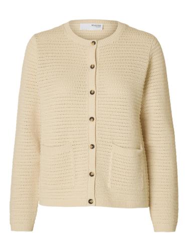 SLFVINNA LS STRUCTURE KNIT CARDIGAN NOOS M Locker geschnitten - Birch