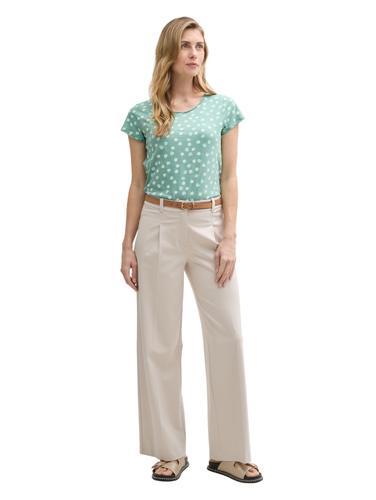 T-Shirt mit Rundhalsausschnitt M Regular Fit - Green Blue Dots