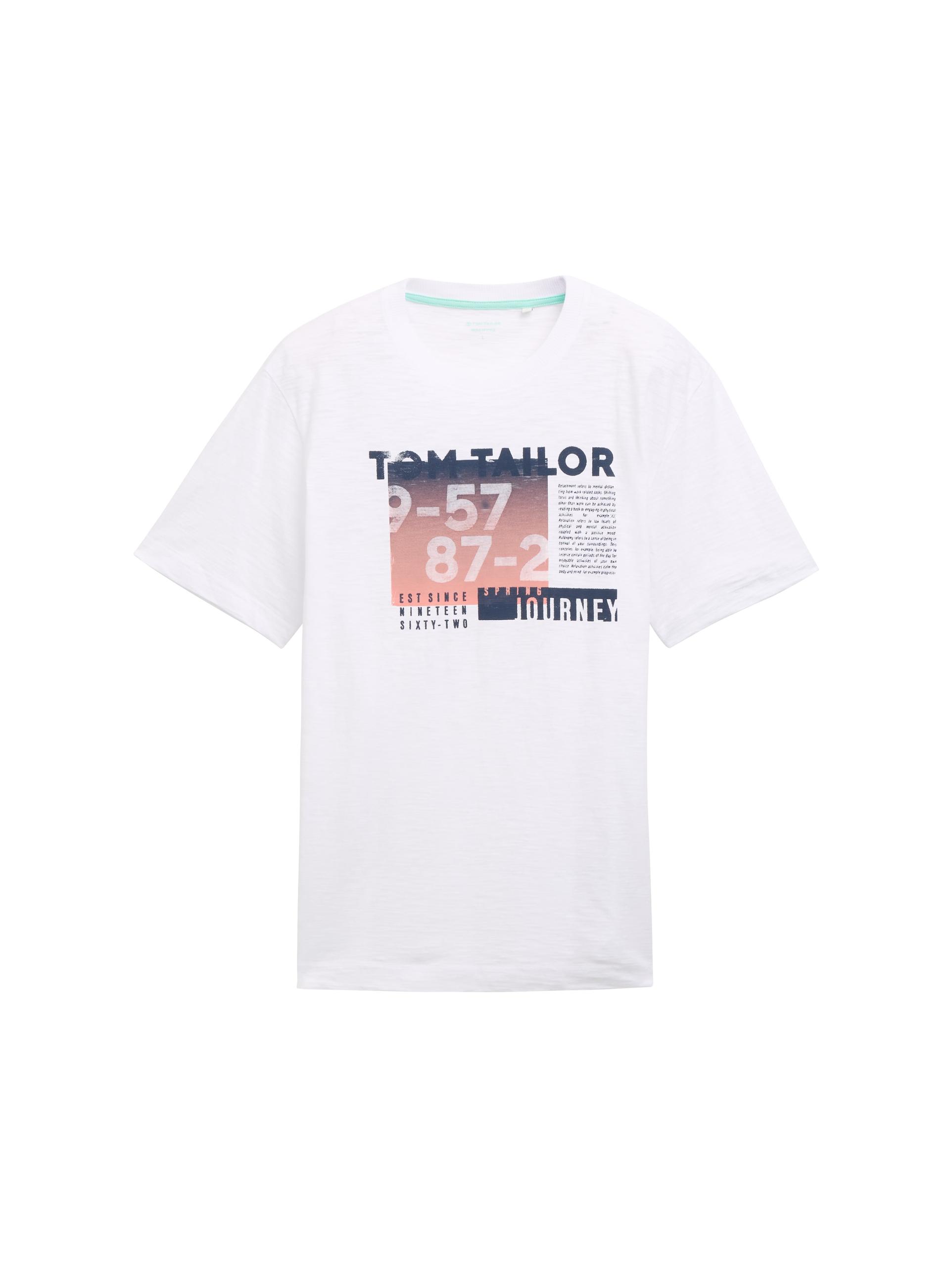 T-Shirt aus Baumwolle mit Print XXL Regular Fit - White