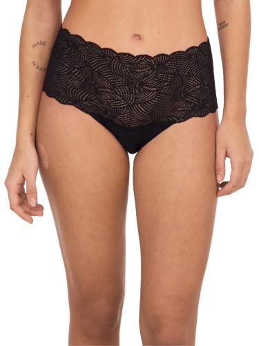 SOFTSTRETCH Taillenslip mit Spitze TU - Schwarz