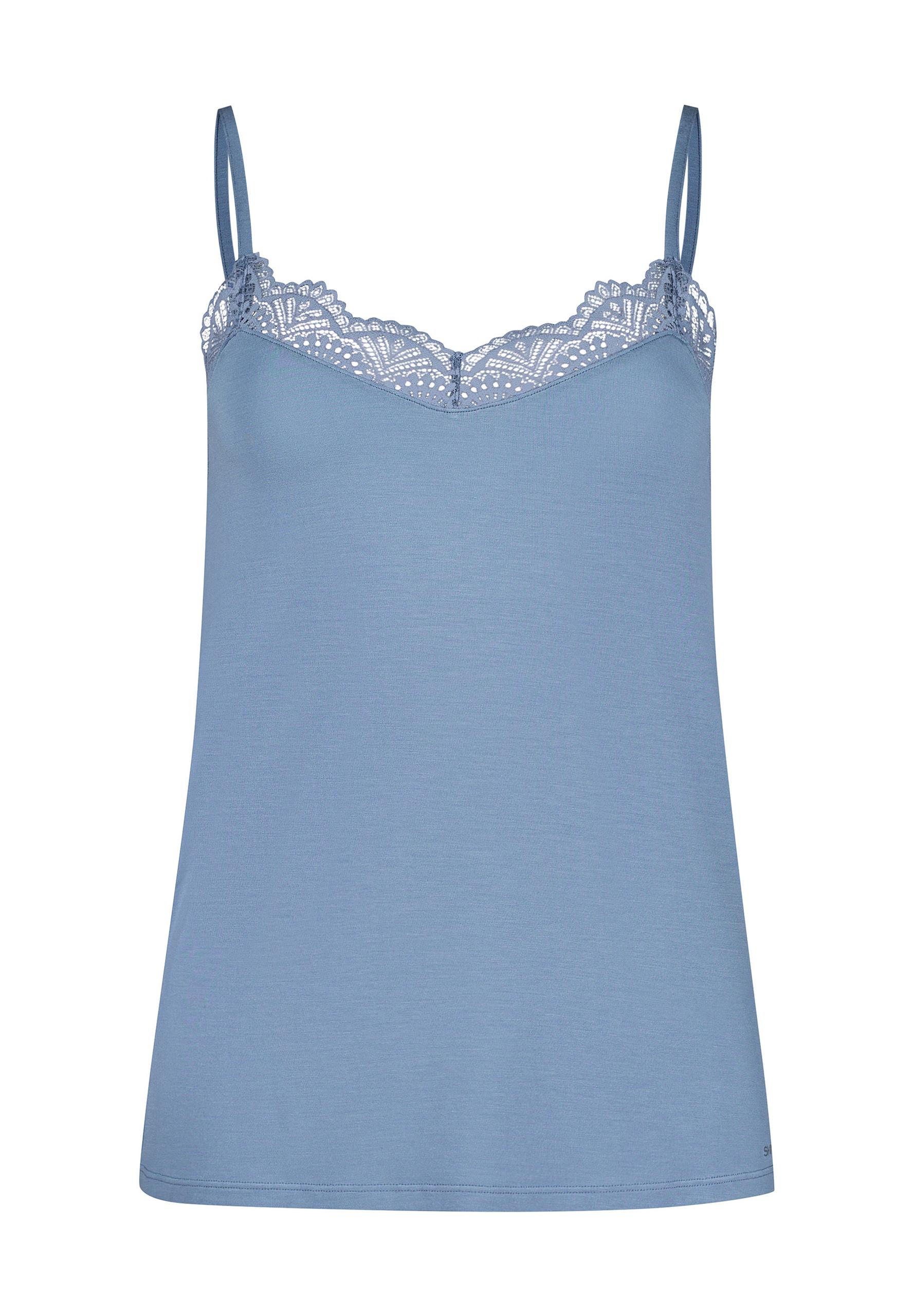 Skiny Damen Spaghettishirt Night In Mix & Match 44 - Faded Denimblue