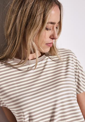 Gestreiftes T-Shirt Beige 38