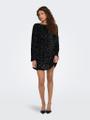 ONLANIKA SEQUINS LS BOW DRESS WVN CS M Normal geschnitten - Black