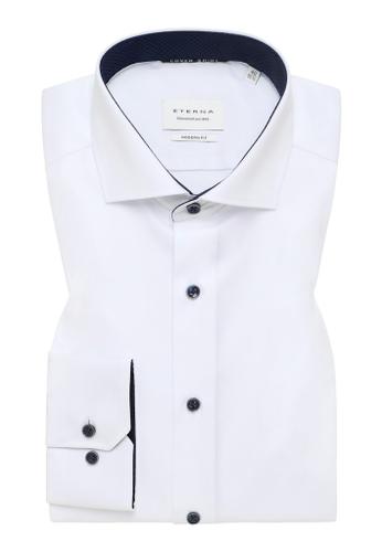 Cover Shirt Twill Langarm Weiß 45/Langarm - 65cm