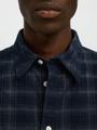 SLMREGCLAUS CORD YD CHECK LS SHIRT S Normal geschnitten - Navy Blazer