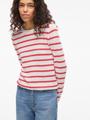 VIDALO O-NECK L/S STRIPE KNIT TOP- NOOS XL Normal geschnitten - White Alyssum
