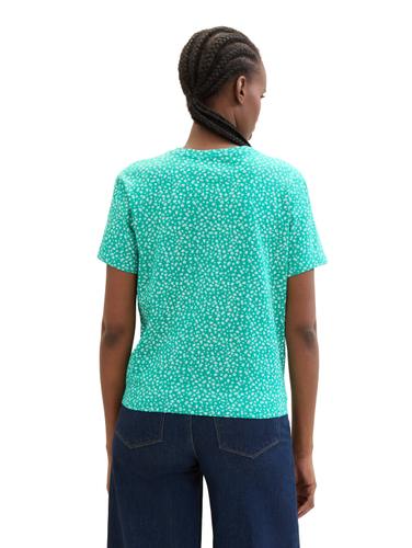 T-Shirt mit Knoten-Detail XS Regular Fit - Green Minimal Print