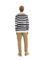 Gestreifter Strickpullover XXXL Regular Fit - Navy Water Stripe