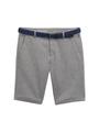 Stretch Slim Chino Shorts mit Gürtel 33 Slim Fit - White Navy Zig Zag Structure