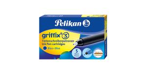 Patrone griffix® Tintenschreiber, Etui mit 5 Stück Füller blau  Kinder
