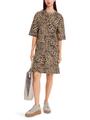 Kurzes Kleid mit Volant in Leo-Print 38 - Granola