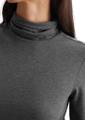 Rollkragen-Longsleeve regular XS - Deep Grey Melange