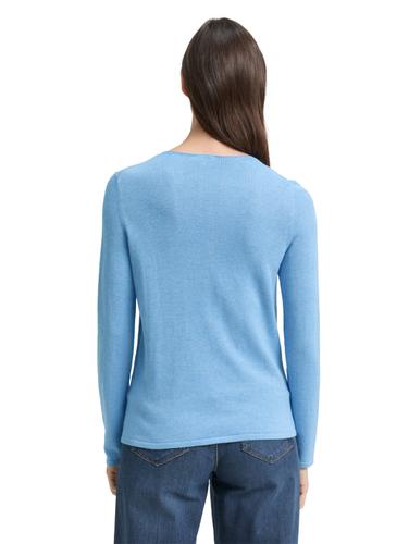 Pullover mit V-Ausschnitt XL Regular Fit - Sea Blue Melange
