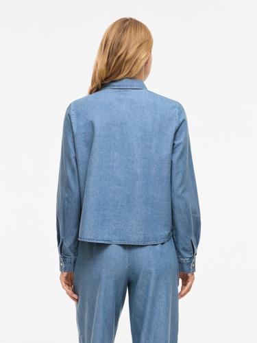 VICONGA L/S BOW DENIM SHIRT 36 Normal geschnitten - Light Blue Denim