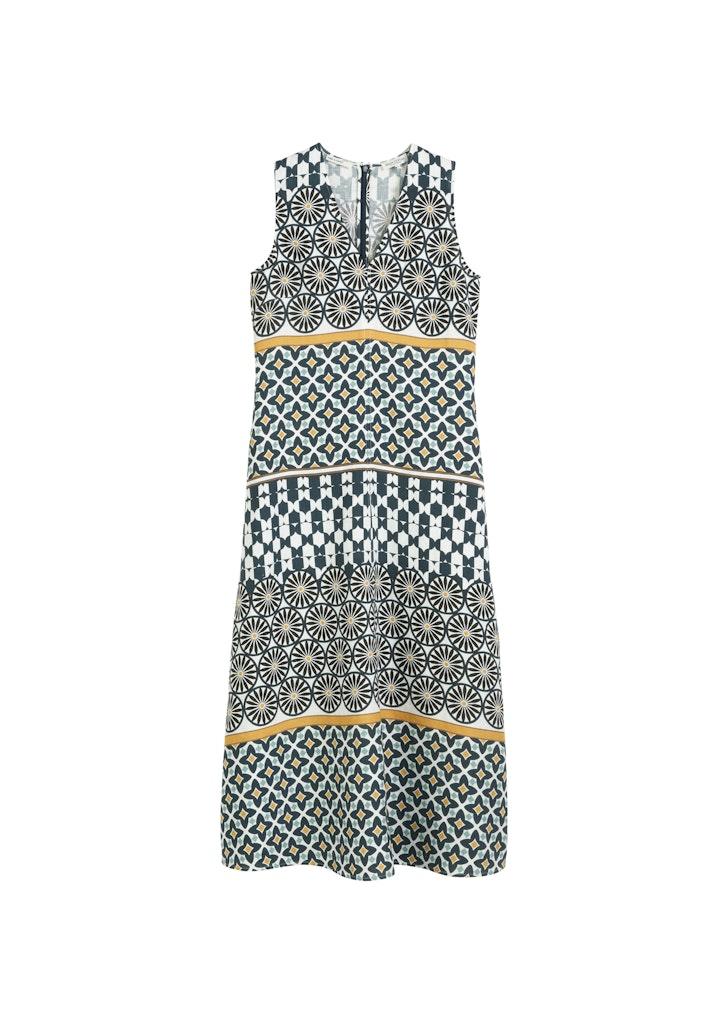 Leinenkleid flared 42 Relaxed Fit - Multi/ White Cotton