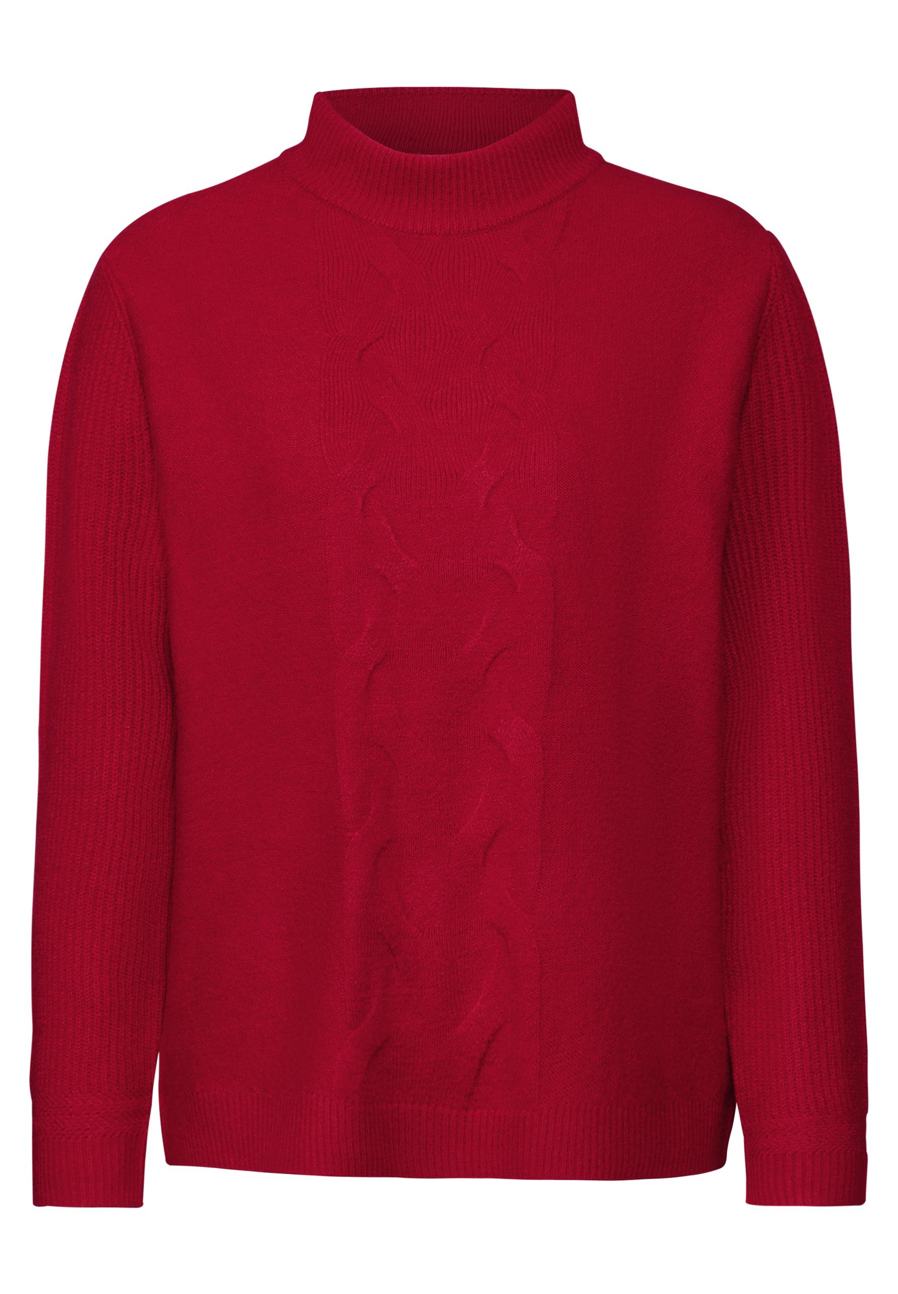 Pullover mit Strickmuster Rot 38