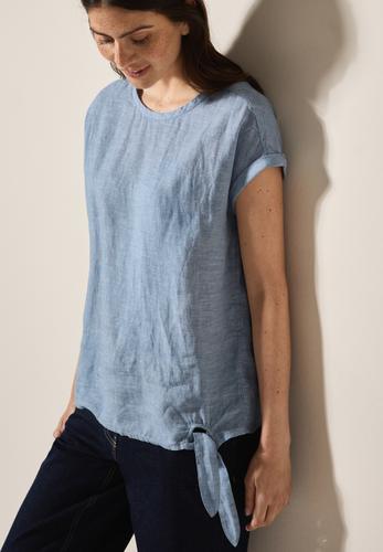 Leinen Chambray-Bluse L - Chambray Forever Blue