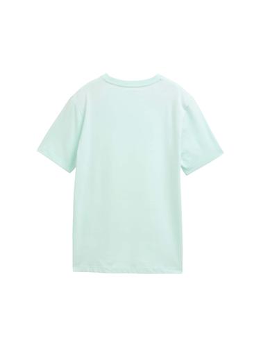 T-Shirt mit Print 152 Regular Fit - Bleached Aqua