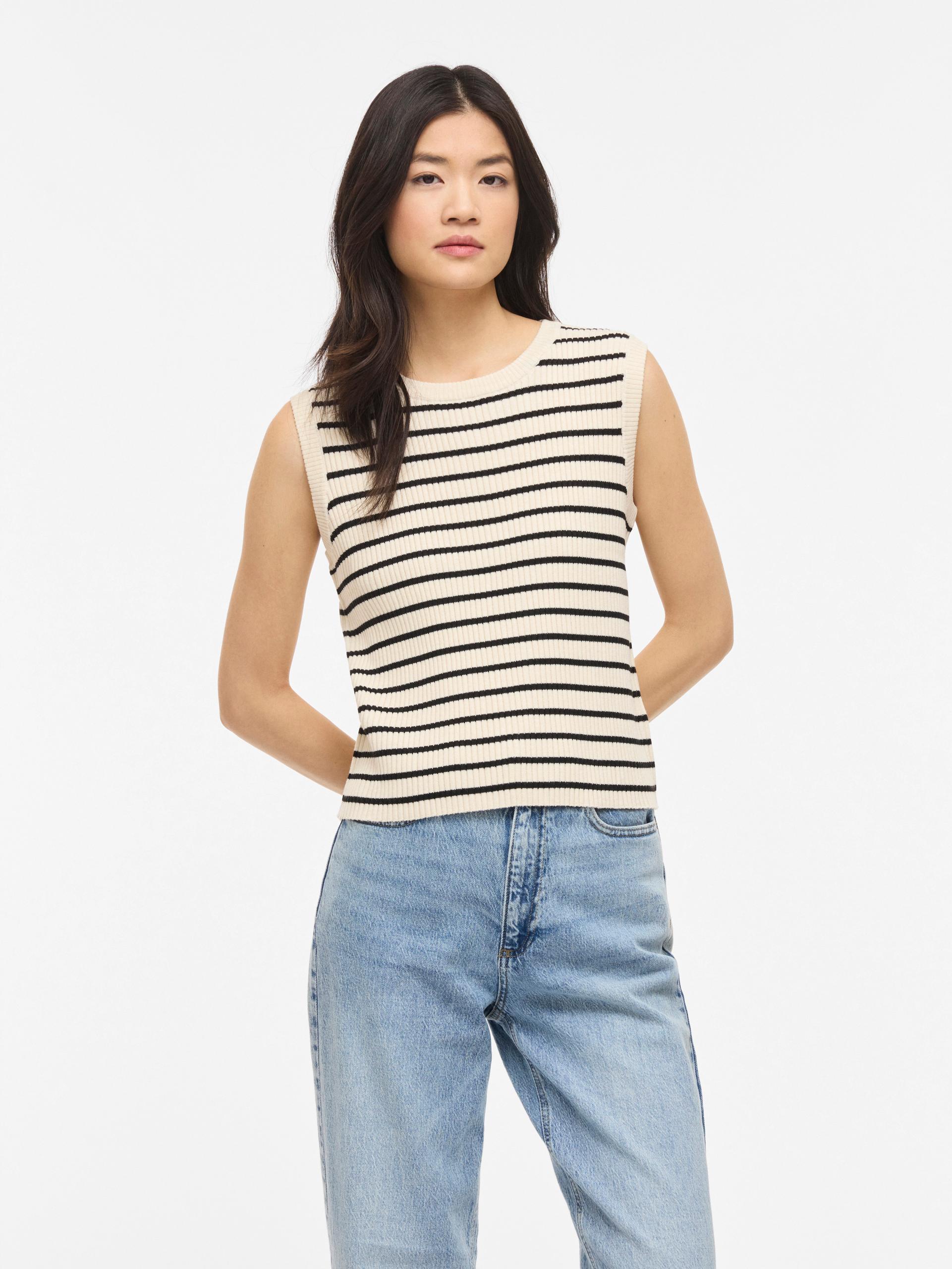 VIMALU RIB S/L O-NECK KNIT TOP L Normal geschnitten - Sandshell