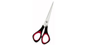 Linkshänder-Universalschere Edelstahl spitz schwarz-rot 21 cm