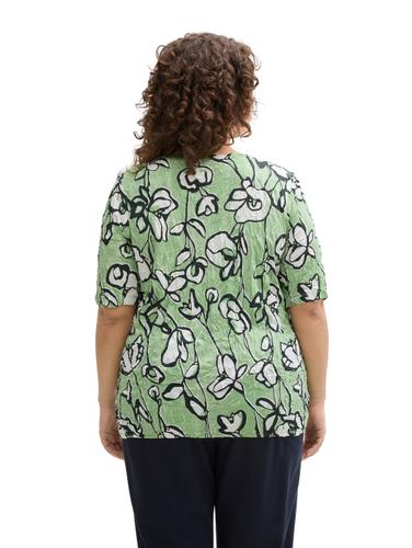 Plus Size - T-Shirt in Knitter-Optik 46 Regular Fit - Fresh Spring Floral Design