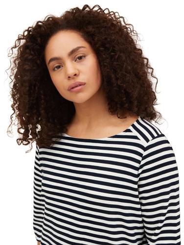 Plus Size - Gestreiftes Ottoman Sweatshirt 52 Regular Fit - Navy White Regular Stripe