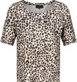 T-Shirt mit Leomuster 46 - Coffee Bean Gemustert