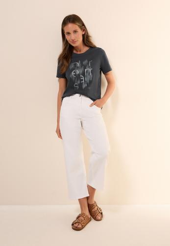 T-Shirt mit Folienprint L - Volcanic Grey