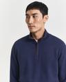 Sacker Rib Sweatshirt mit Reißverschlusskragen XXL - Persian Blue