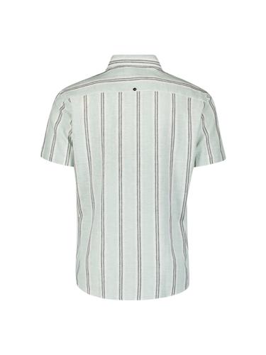 Shirt Short Sleeve Dobby Vertical Stripe With Linen XL Regular Fit - Ice