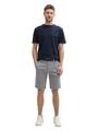 Stretch Slim Chino Shorts mit Gürtel 33 Slim Fit - White Navy Zig Zag Structure