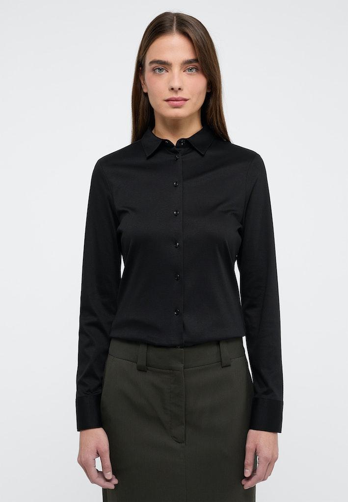 Jersey Shirt Bluse Jersey Langarm Schwarz 44/Langarm