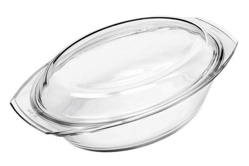 Glas Schüssel ovalflacher Deckel