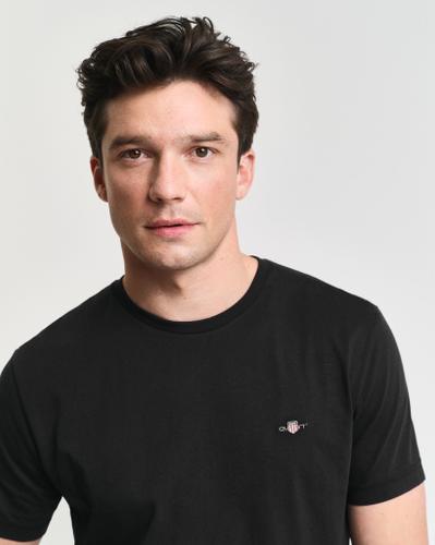 Regular Fit Shield T-Shirt Schwarz, Grau L