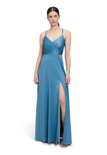 Abendkleid 40 Figurbetont - Shiny Bluestone